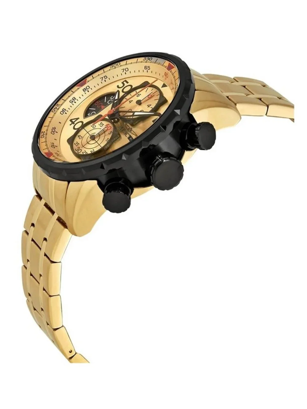NWT Invicta Aviator Chronograph Gold Dial Gold-plated Men's Watch